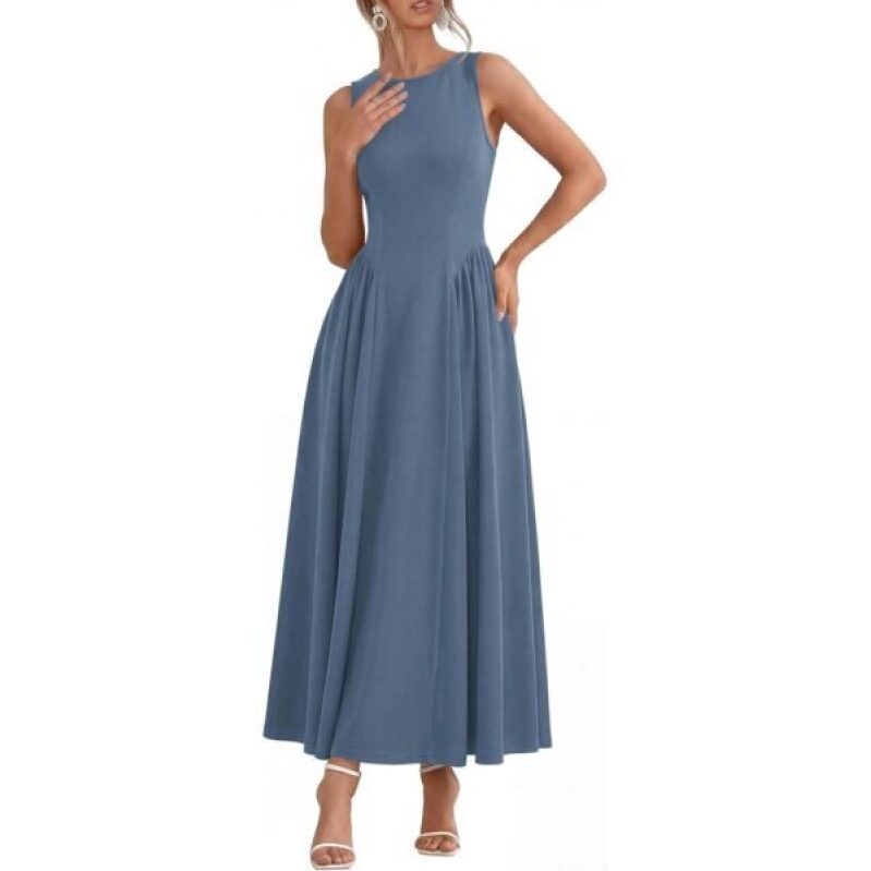 Stylish and Comfortable Half-Formal Work Dress for Women - Elegant Boat Neckline