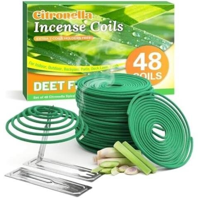 Citronella Incense Coils - 48 Count Natural Mosquito Repellent
