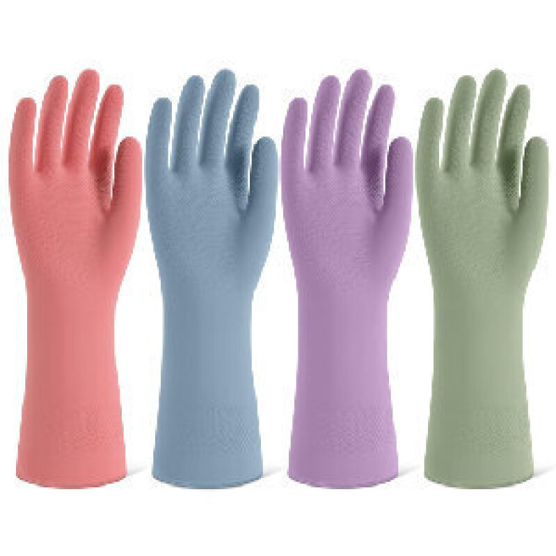 4-Pack of Durable and Comfortable Rubber Dishwashing Gloves