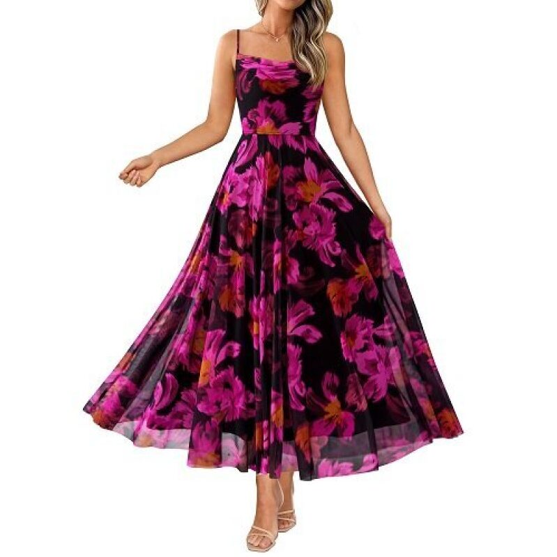 Elegant Floral Strap Dress for Women - Perfect for Summer