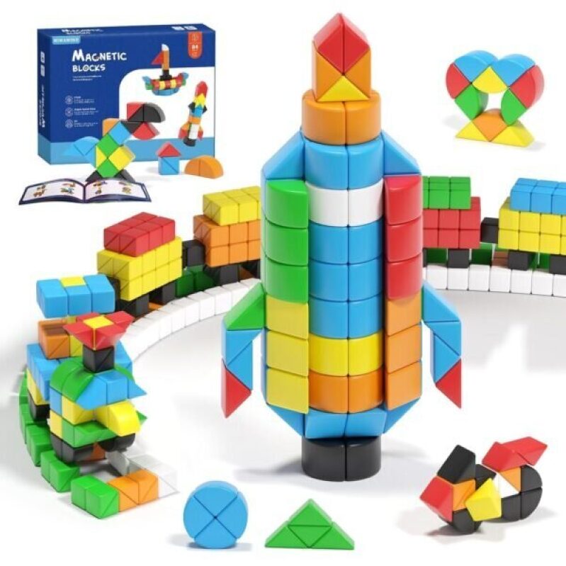 84-Piece Magnetic Building Blocks - Great Educational Toy for Kids