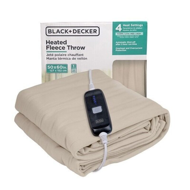 BLACK+DECKER Electric Heated Fleece Blanket - Best Deal Now $22.66