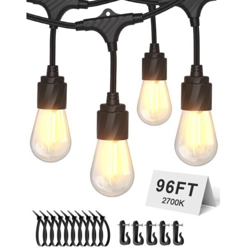 Enhance Your Outdoor Space with 96FT Waterproof Outdoor String Lights - 50% OFF
