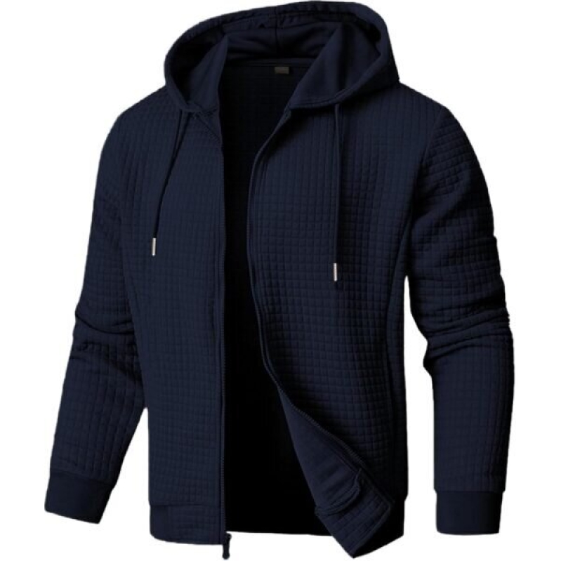 JMIERR Men's Jacquard Plaid Hoodie - Lightweight, Stylish, and Warm