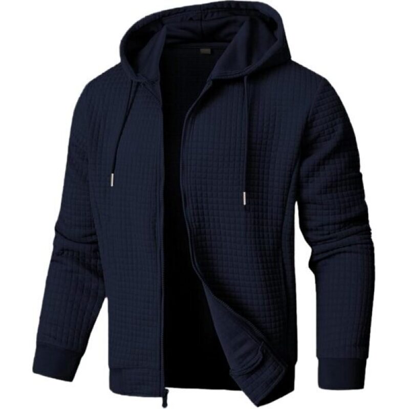 JMIERR Men's Jacquard Plaid Hoodie - Lightweight, Stylish, and Warm