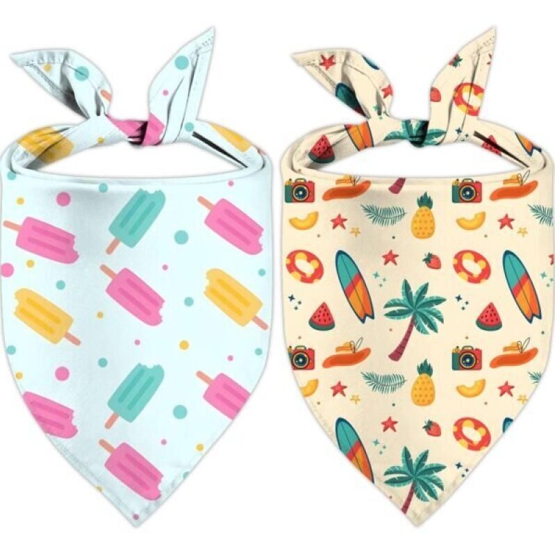 QIRUIMI Summer Dog Bandanas Set for Dogs - Fun & Durable Pet Accessories