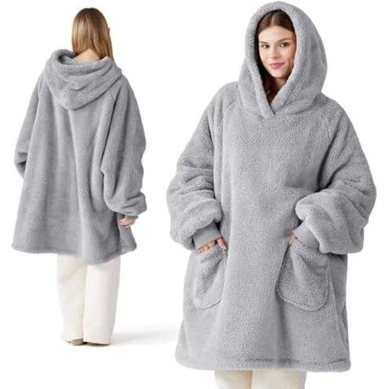 Baisuell Wearable Blanket Hoodie Gift Set - Men's Comfortable Sherpa Style Hooded Blanket 55% OFF
