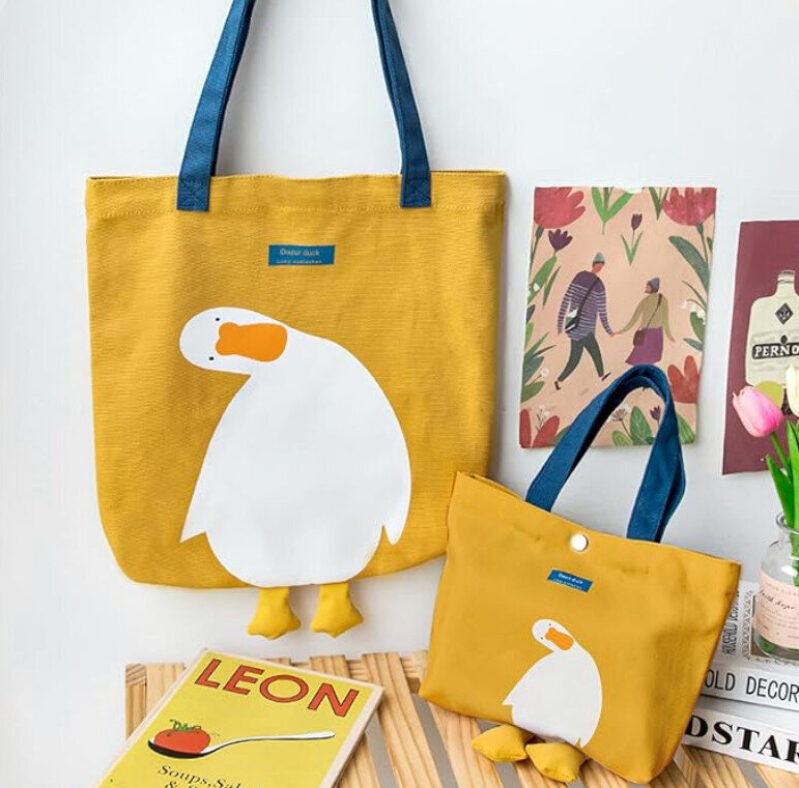 Adorable Duck Canvas Tote Bag - Stylish, Durable, and Convenient