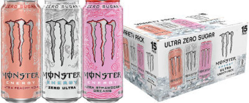 Zero Sugar Monster Energy Drink, 16 fl.oz, 15-Can Bundle