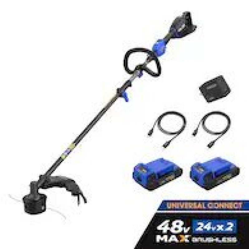 Powerful Kobalt 48V Max 15-in Attachment Capable Battery String Trimmer Kit