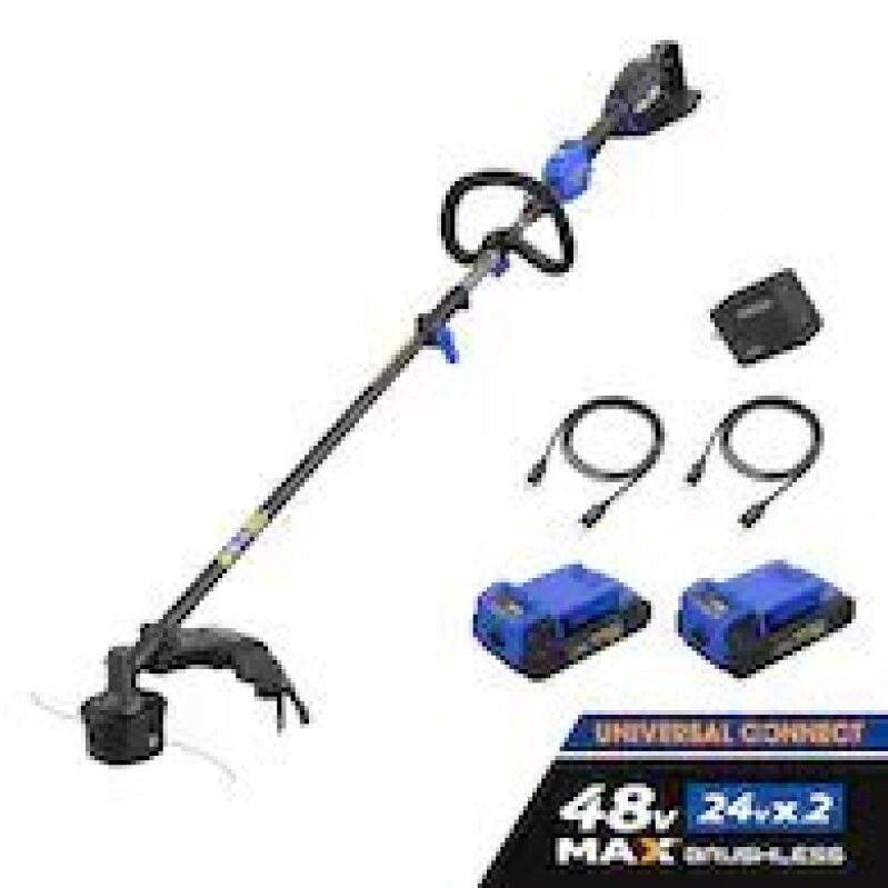 Powerful Kobalt 48V Max 15-in Attachment Capable Battery String Trimmer Kit