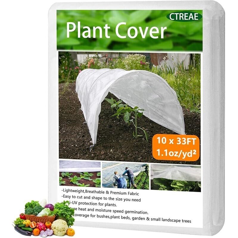 CTREAE Plant Cover: 10ft x 33ft Freeze Protection for Garden