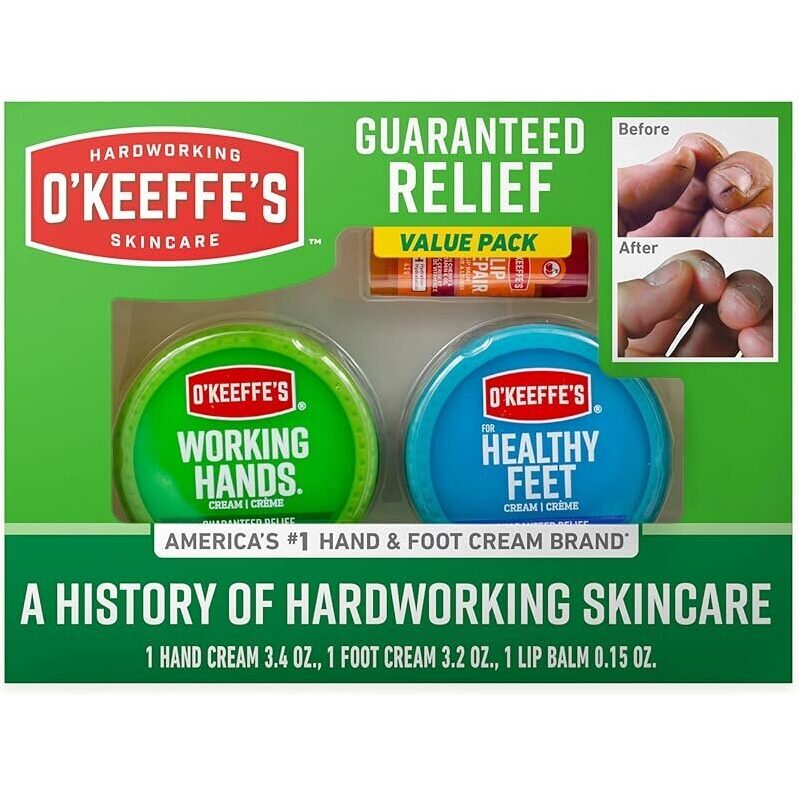 O'Keeffe's Giftbox: Ultimate Skin Care for Hands, Feet, and Lips