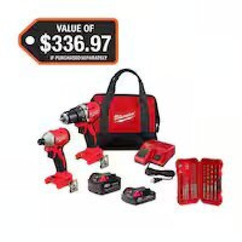 Milwaukee M18 18V Lithium-Ion Cordless Hammer Drill/Impact Combo Kit