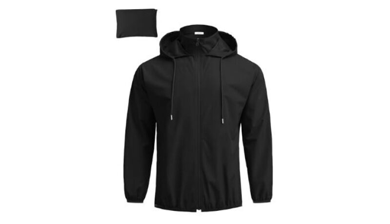 COOFANDY Mens Lightweight Rain Jacket - Packable, Waterproof, Ultralight