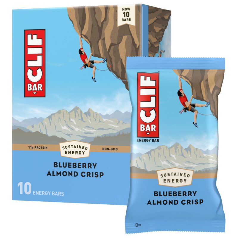 10-Pack Clif Bar Blueberry Almond Crisp Energy Bars - Sustainably Sourced Nutrition