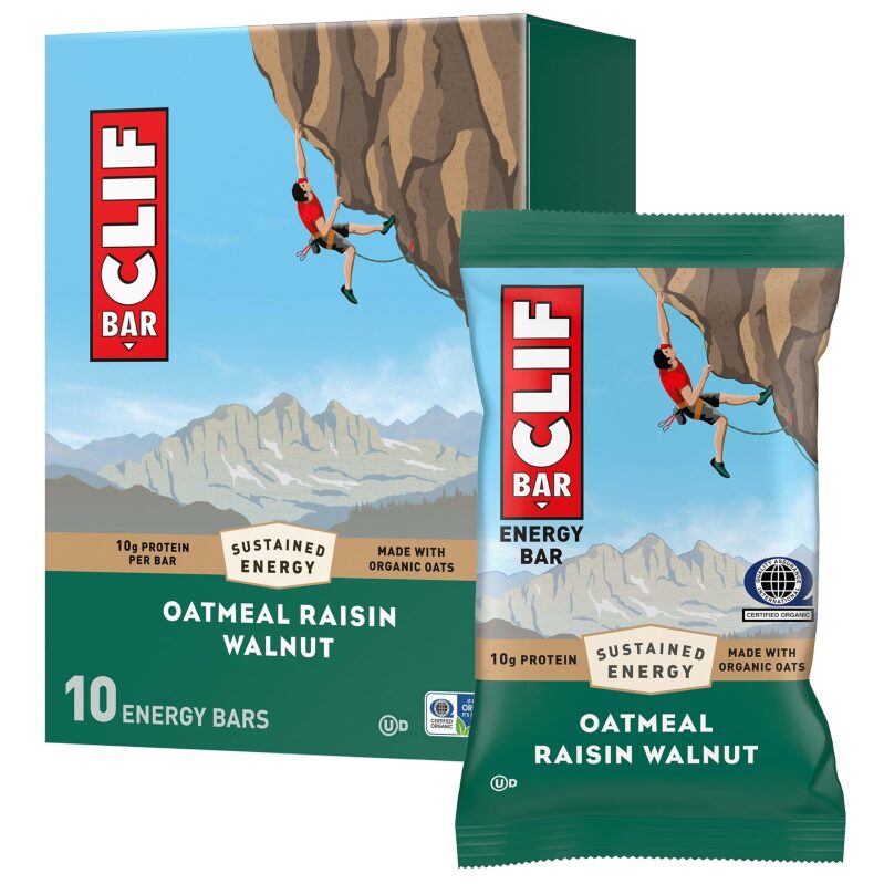 10-Pack Clif Bar Energy Protein Bars, Oatmeal Raisin Walnut 2.4oz