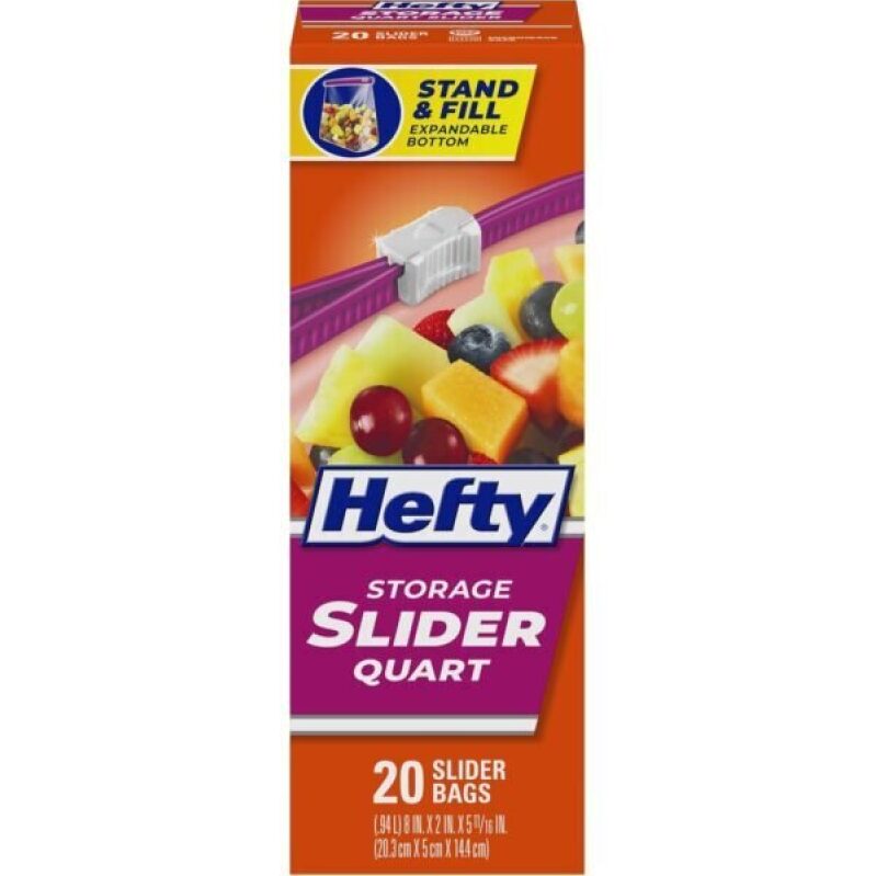 Hefty Slider Storage Bags, Quart Size, 20 Count (Pack of 9) - 53% Off