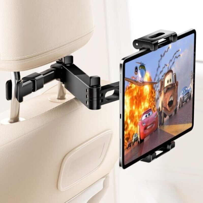 BKWITY Car Headrest Tablet Holder with 3-in-1 Extension Arm - Ideal for Road Trips