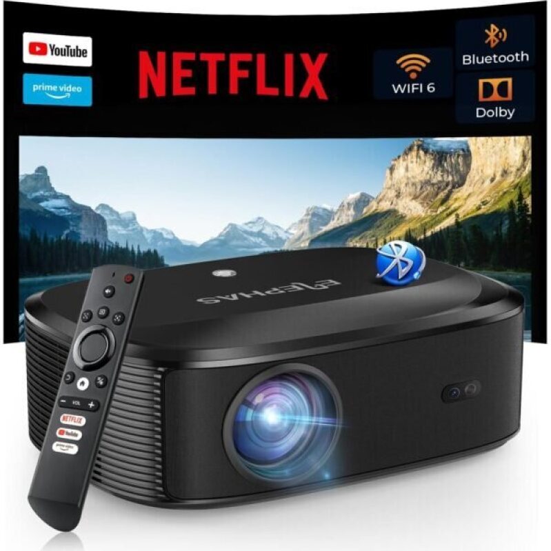 Portable Home Cinema: 4K Projector with WiFi and Bluetooth - 3000 ANSI Lumens