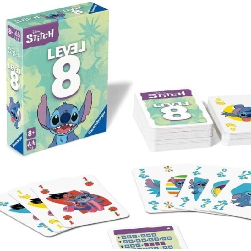Ravensburger Disney® Stitch Level 8® – Popular Family Card Game for 2-6 Players and Disney Fans Aged 8 and Over