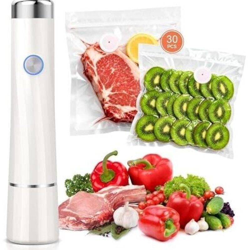 Compact Vacuum Sealer + 30 Reusable Bags - 50% OFF