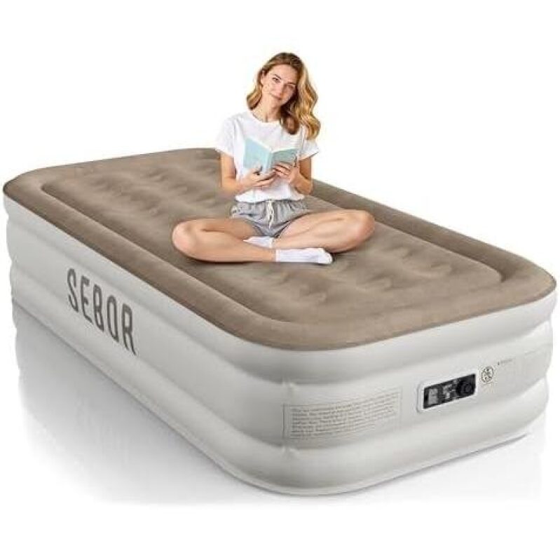 18 Inch Double Air Mattress with High Speed Pump - 40% OFF