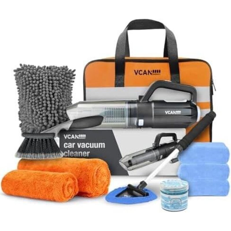 12-Piece Car Cleaning Kit with Vacuum, Brushes, and Towels - 49% OFF