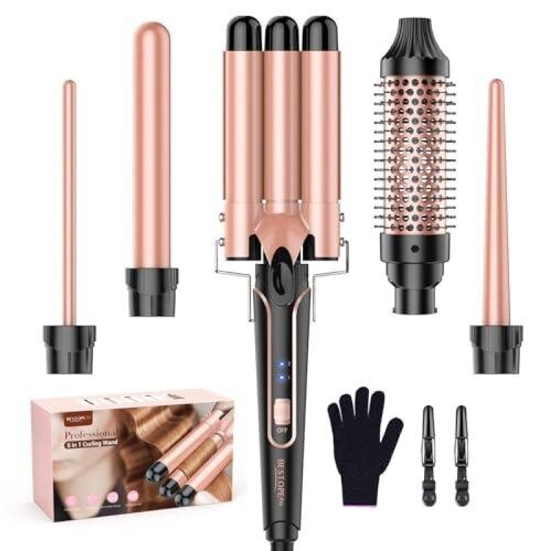 Bestoker 5-in-1 Curling Iron Set with Gloves - 71% Off