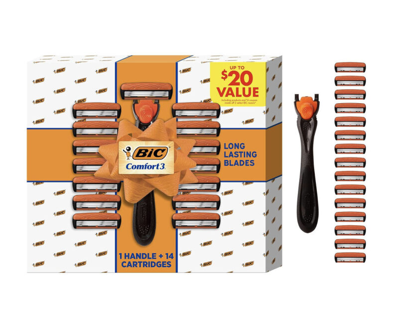 BIC Comfort 3 Manual Razor Kit with 14 Replacement Blades