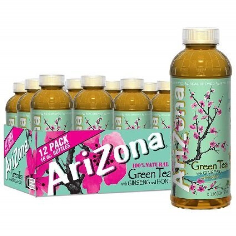 AriZona Ginseng Honey Green Tea - 16 oz Bottles, 12 Pack