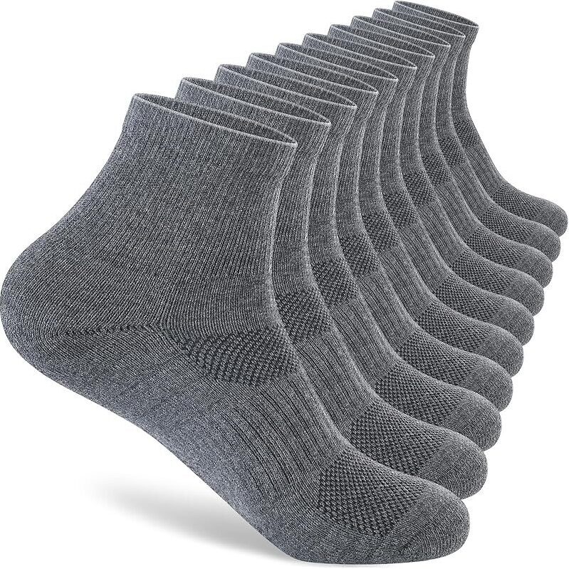 Monxiery Men's Cotton Cushioned Ankle Socks - Comfortable, Durable, and Supportive