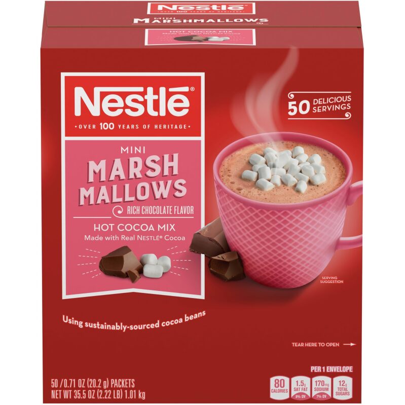 50-Count Nestle Hot Cocoa Mix Rich Chocolate with Mini Marshmallows