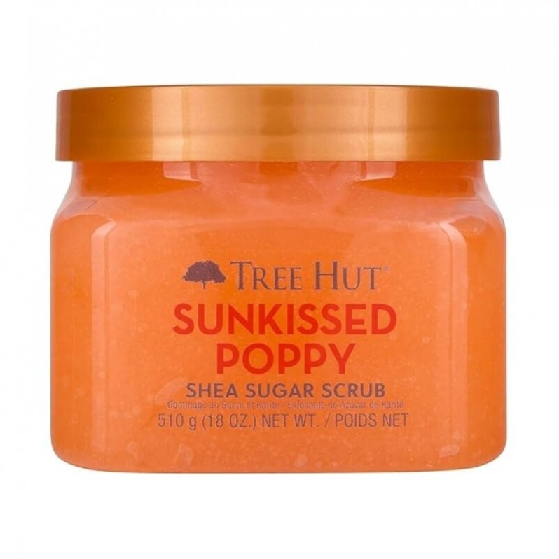 Tree Hut Sunkissed Poppy Shea Sugar Scrub - Exfoliating, Hydrating & Moisturizing Body Scrub