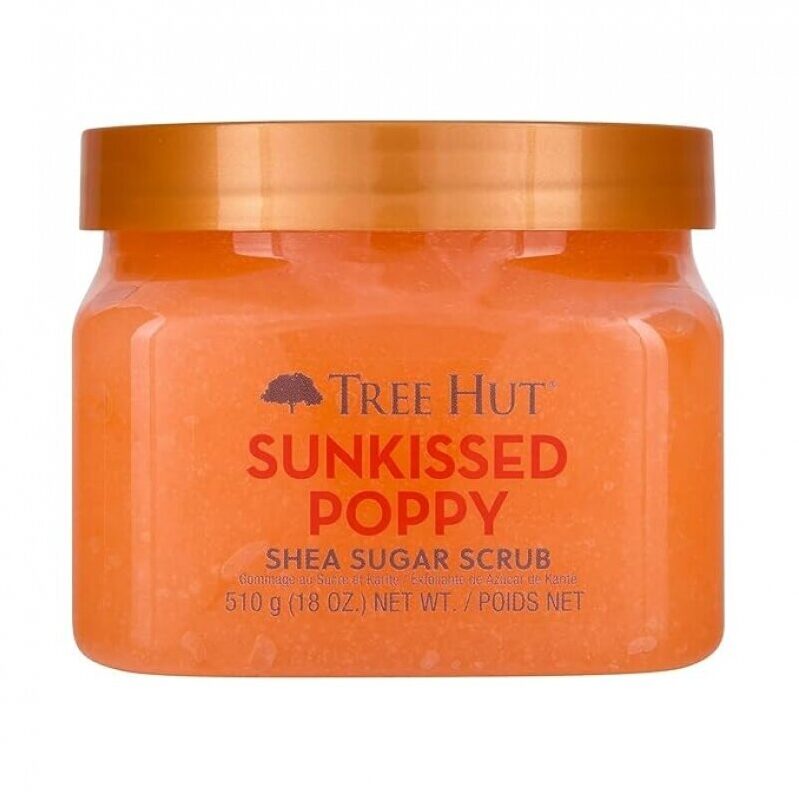 Tree Hut Sunkissed Poppy Shea Sugar Scrub - Exfoliating, Hydrating & Moisturizing Body Scrub