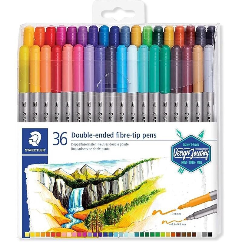 36-Pack Staedtler Double Ended Markers - Versatile Coloring Tool