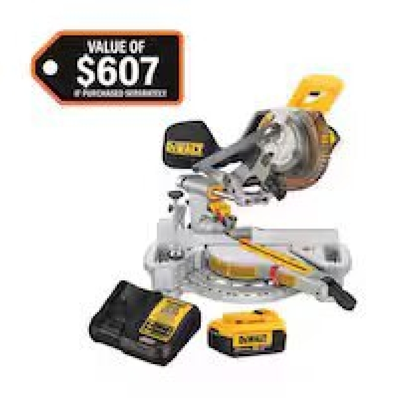 Powerful DEWALT 20V MAX Sliding Miter Saw with 4Ah Battery - Precision Cutting Tool