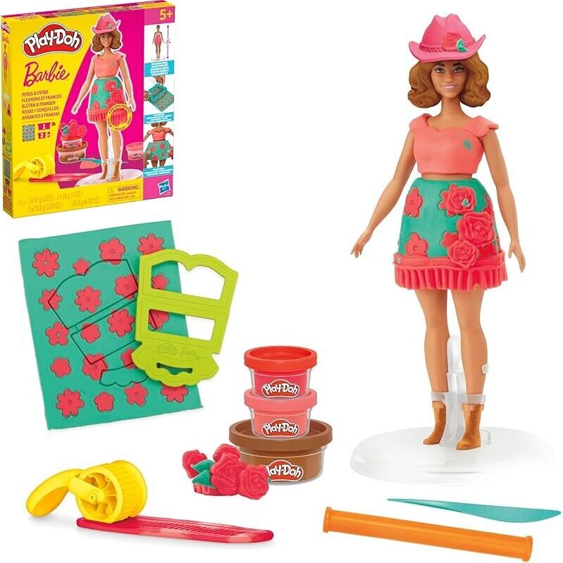 Play-Doh Barbie Florals and Fringe Set - Creative Play for Kids