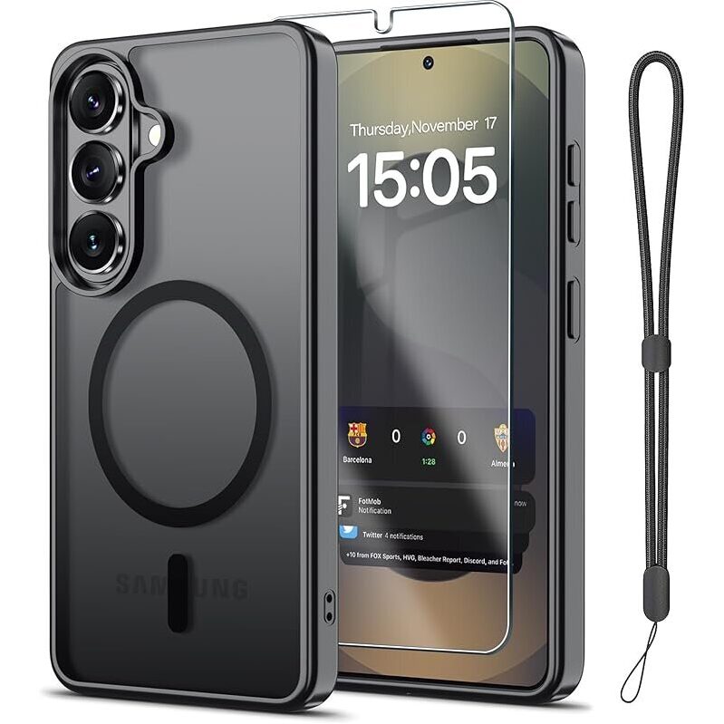 Magnetic Case for Samsung Galaxy S26/S25 Ultra with Tempered Glass and Lanyard