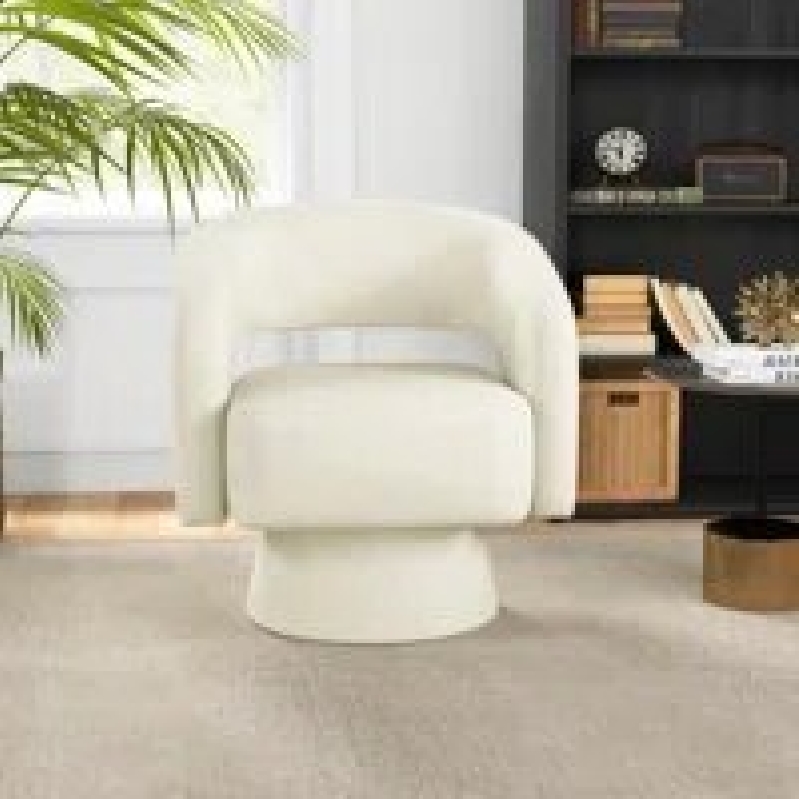 Modern Soft Swivel Barrel Chair - Jarissa 27.8-in
