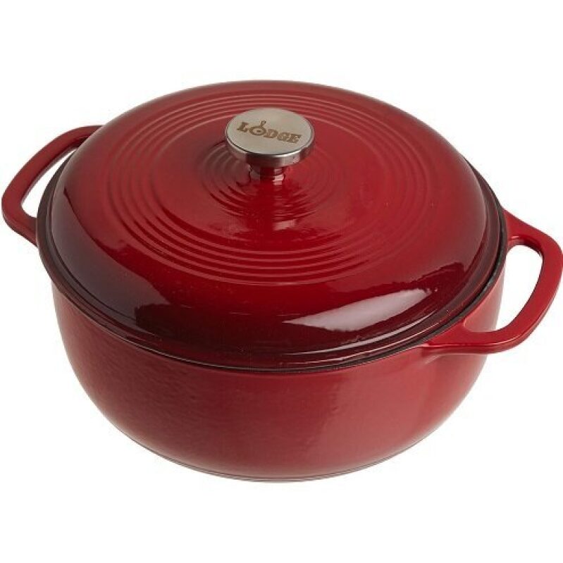 Lodge Enameled Cast Iron Dutch Oven - 6 Quart - Red