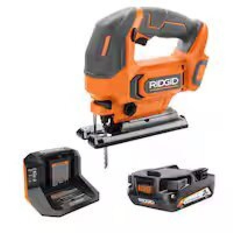 RIDGID 18V Cordless Jig Saw Kit - High-Speed Cutting & Precision