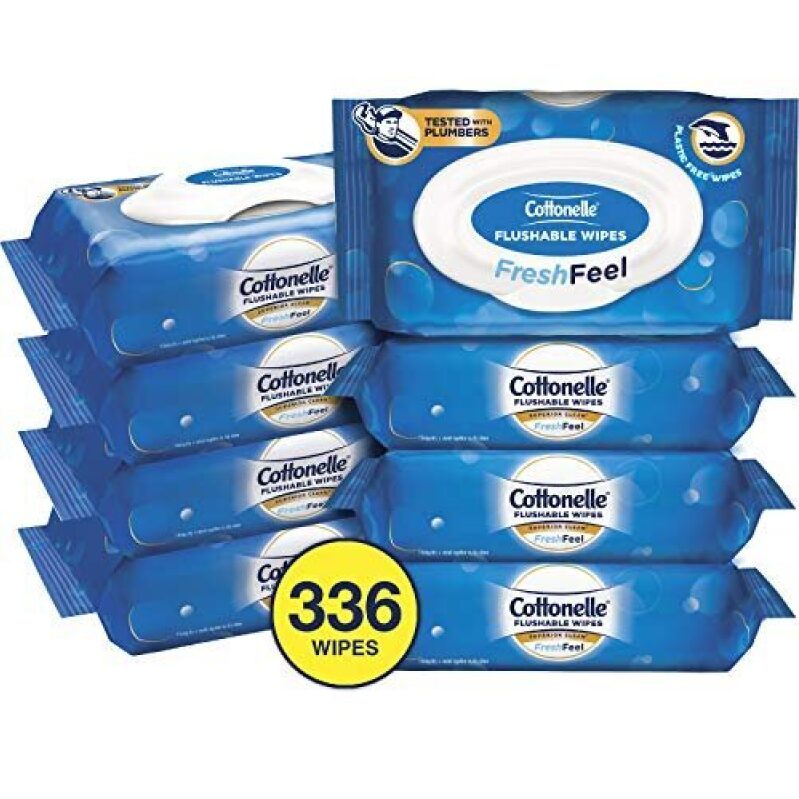 Cottonelle Fresh Care Flushable Wipes - 336 Count, 8 Packs