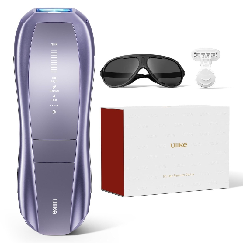 Ulike Air 10 IPL Hair Removal Device with Eye Protection Glasses - Effective Hair Reduction