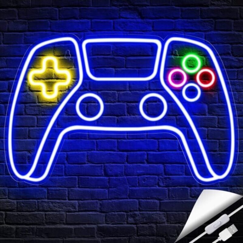 Gaming Neon Controller Sign – Perfect Teen Boy Room Decor – Neon Sign for Gamers