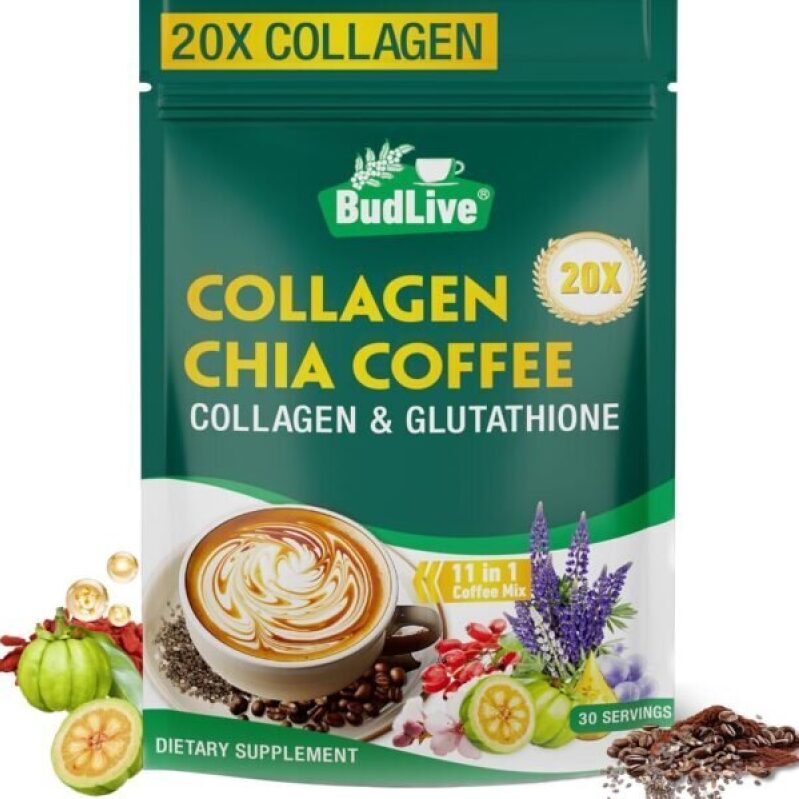 BudLive 20X Collagen Chia Coffee - 11 in 1 Chia Coffee Mix with Collagen & Chia Seeds