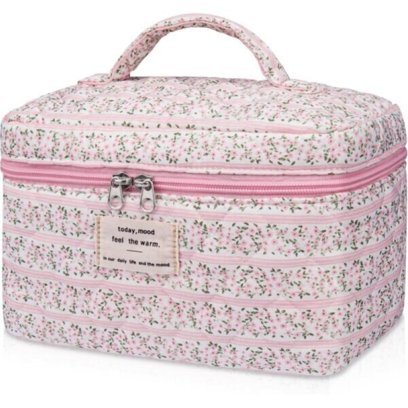 Cute Floral Coquette Makeup Bag for Women - Travel-Friendly Organizer
