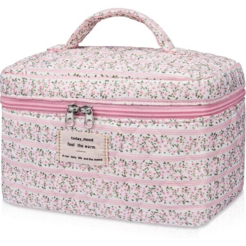 Cute Floral Coquette Makeup Bag for Women - Travel-Friendly Organizer