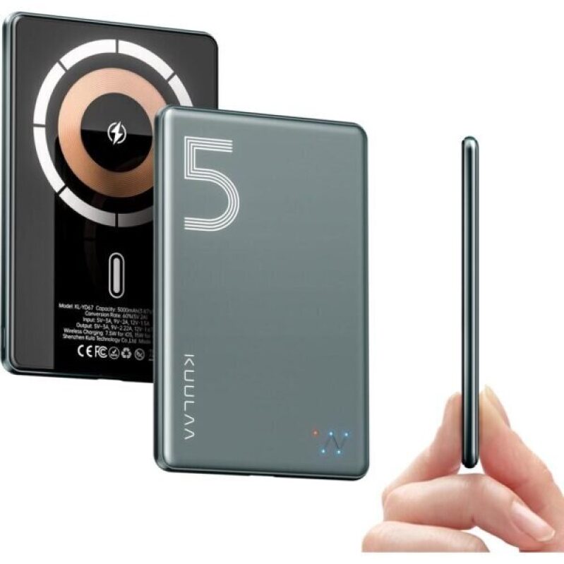 Kuulaa Magnetic Power Bank 5000mAh - Ultra Slim Magsafe Battery Pack