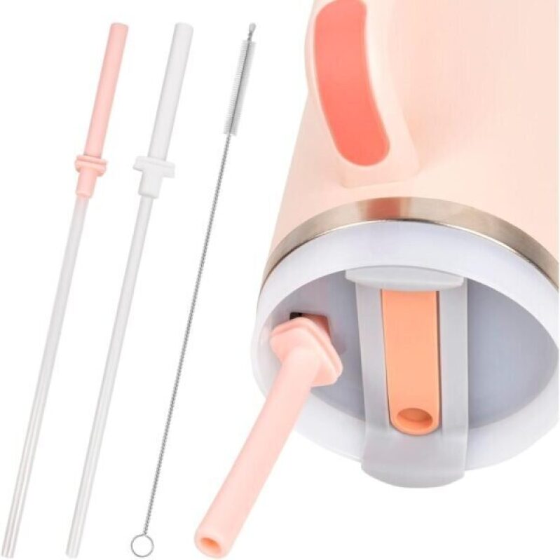 Sleek Silicone Straws for Stanley Cups - 2 Pack